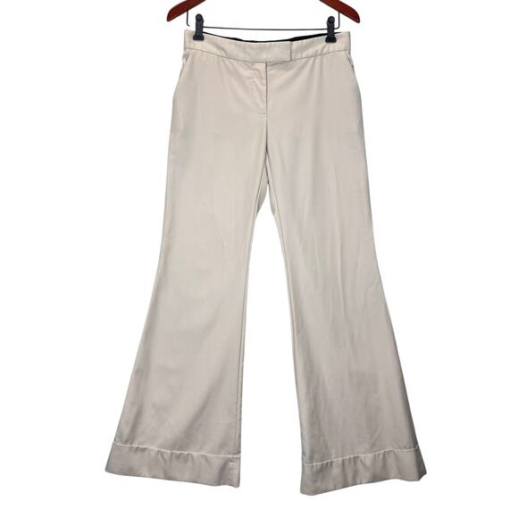 Stella McCartney Minimalist Wide Leg Ivory Wool Trousers Size 8 Quiet Luxury - Picture 1 of 10